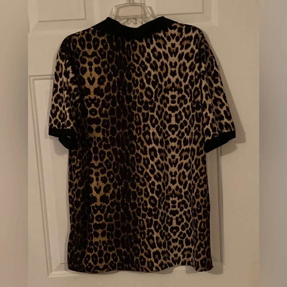 🤩🐆🤩 MANFINITY Leopard print POLO style Shirt - Picture 2 of 3